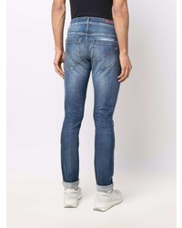 blaue Jeans mit Destroyed-Effekten von Dondup