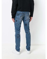 blaue Jeans mit Destroyed-Effekten von Philipp Plein