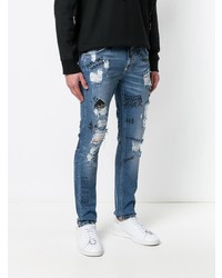 blaue Jeans mit Destroyed-Effekten von Philipp Plein