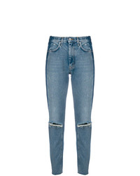 blaue Jeans mit Destroyed-Effekten von Heron Preston