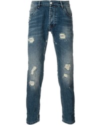 blaue Jeans mit Destroyed-Effekten von Hydrogen