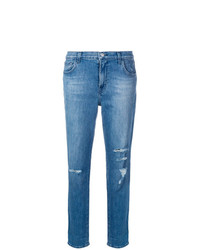 blaue Jeans mit Destroyed-Effekten von J Brand