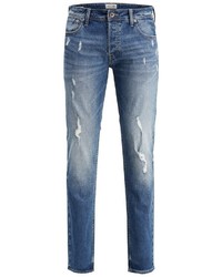 blaue Jeans mit Destroyed-Effekten von Jack & Jones