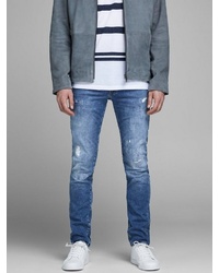 blaue Jeans mit Destroyed-Effekten von Jack & Jones