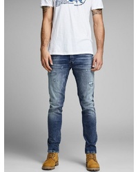 blaue Jeans mit Destroyed-Effekten von Jack & Jones