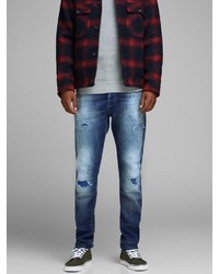 blaue Jeans mit Destroyed-Effekten von Jack & Jones