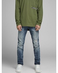 blaue Jeans mit Destroyed-Effekten von Jack & Jones