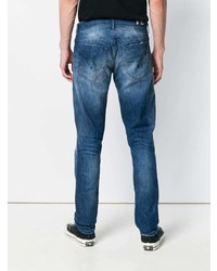 blaue Jeans mit Destroyed-Effekten von Dondup