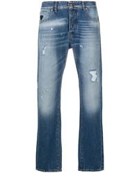 blaue Jeans mit Destroyed-Effekten von John Richmond
