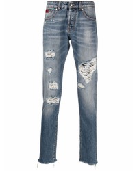 blaue Jeans mit Destroyed-Effekten von John Richmond