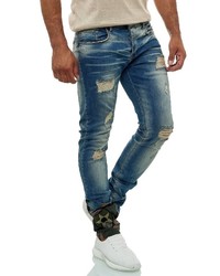 blaue Jeans mit Destroyed-Effekten von KINGZ