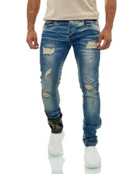 blaue Jeans mit Destroyed-Effekten von KINGZ