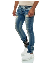 blaue Jeans mit Destroyed-Effekten von KINGZ