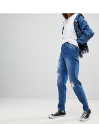 blaue Jeans mit Destroyed-Effekten von Kubban Tall