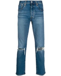 blaue Jeans mit Destroyed-Effekten von Levi's