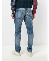 blaue Jeans mit Destroyed-Effekten von Saint Laurent