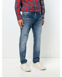 blaue Jeans mit Destroyed-Effekten von Saint Laurent