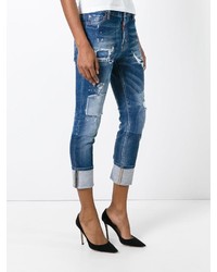 blaue Jeans mit Destroyed-Effekten von Dsquared2