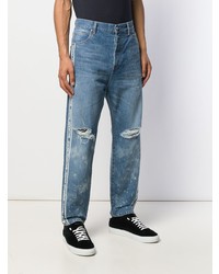 blaue Jeans mit Destroyed-Effekten von Balmain