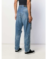 blaue Jeans mit Destroyed-Effekten von Balmain