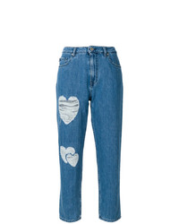 blaue Jeans mit Destroyed-Effekten von Love Moschino