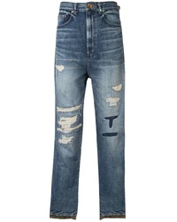 blaue Jeans mit Destroyed-Effekten von Maison Mihara Yasuhiro