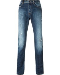 blaue Jeans mit Destroyed-Effekten von Marcelo Burlon County of Milan