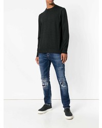 blaue Jeans mit Destroyed-Effekten von Frankie Morello