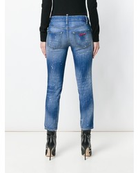 blaue Jeans mit Destroyed-Effekten von Dsquared2
