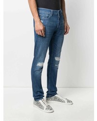 blaue Jeans mit Destroyed-Effekten von 7 For All Mankind