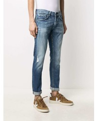 blaue Jeans mit Destroyed-Effekten von Dondup