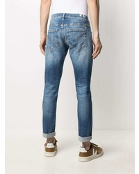 blaue Jeans mit Destroyed-Effekten von Dondup