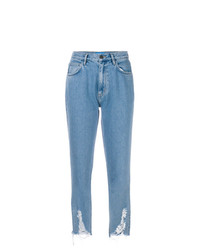 blaue Jeans mit Destroyed-Effekten von MiH Jeans