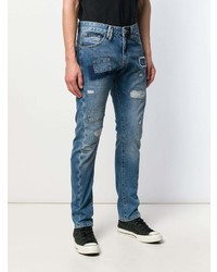 blaue Jeans mit Destroyed-Effekten von Philipp Plein