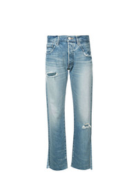 blaue Jeans mit Destroyed-Effekten von Moussy Vintage