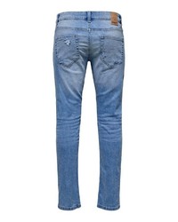 blaue Jeans mit Destroyed-Effekten von ONLY & SONS