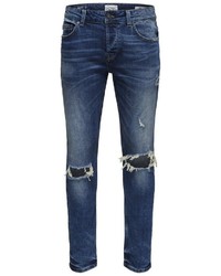 blaue Jeans mit Destroyed-Effekten von ONLY & SONS