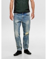 blaue Jeans mit Destroyed-Effekten von ONLY & SONS
