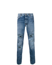 blaue Jeans mit Destroyed-Effekten von Overcome