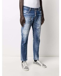 blaue Jeans mit Destroyed-Effekten von DSQUARED2