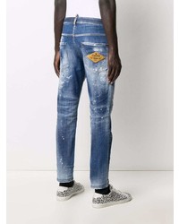 blaue Jeans mit Destroyed-Effekten von DSQUARED2