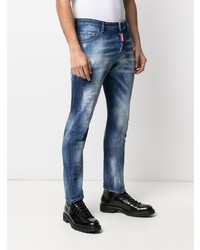 blaue Jeans mit Destroyed-Effekten von DSQUARED2