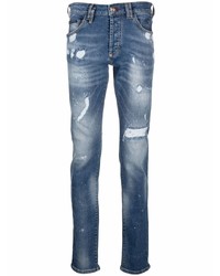 blaue Jeans mit Destroyed-Effekten von Philipp Plein