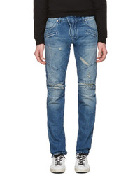 blaue Jeans mit Destroyed-Effekten von Pierre Balmain
