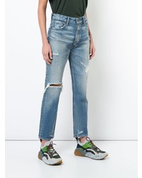 blaue Jeans mit Destroyed-Effekten von Moussy Vintage