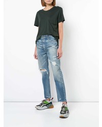 blaue Jeans mit Destroyed-Effekten von Moussy Vintage