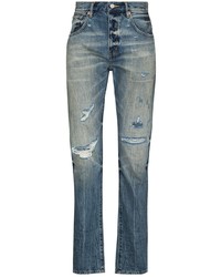 blaue Jeans mit Destroyed-Effekten von purple brand