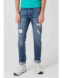 blaue Jeans mit Destroyed-Effekten von Q/S designed by
