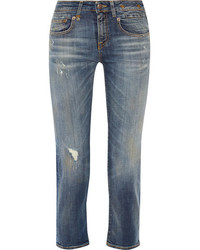 blaue Jeans mit Destroyed-Effekten von R 13
