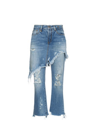 blaue Jeans mit Destroyed-Effekten von R13